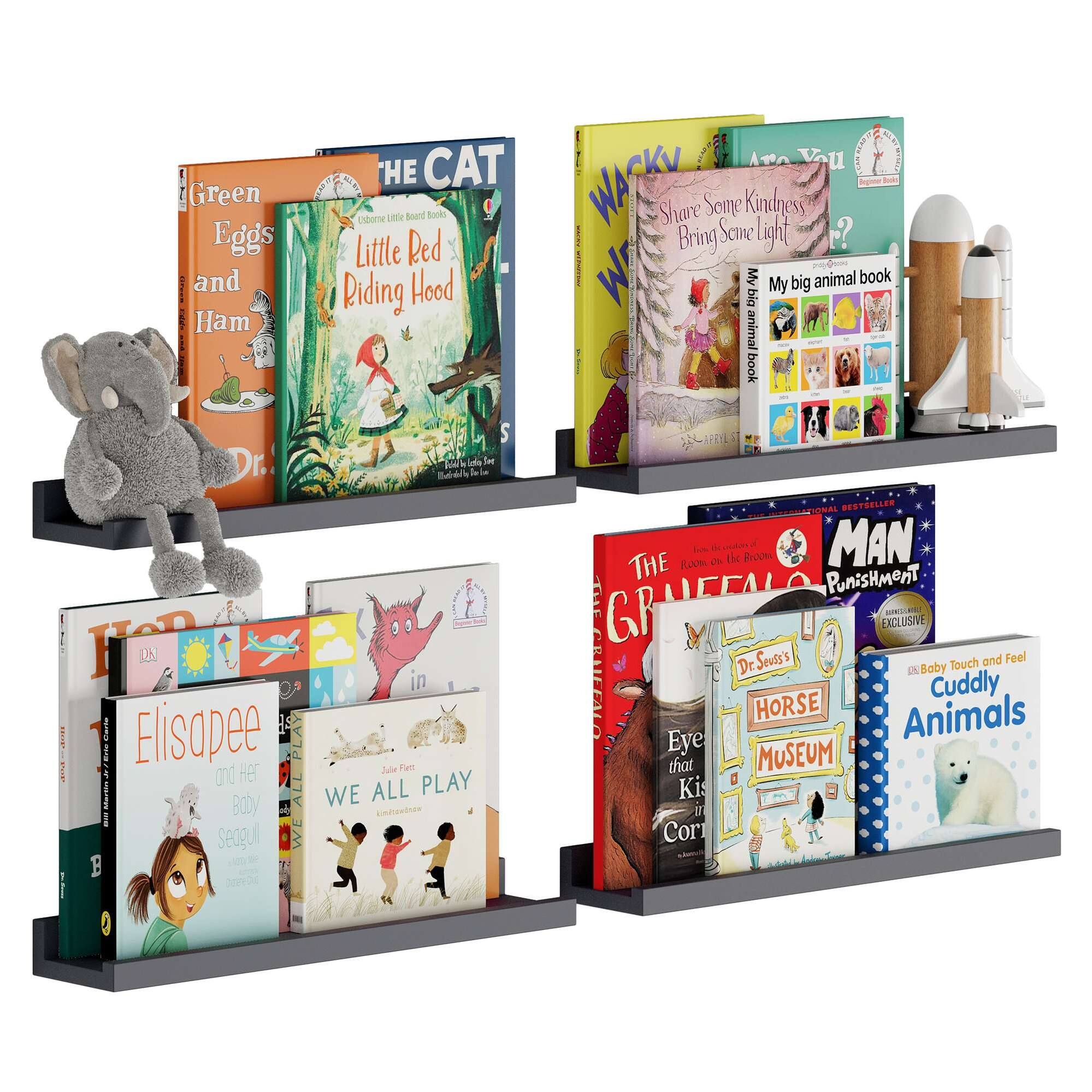 Wallniture Lagos 17" Kids Wall Shelves Floating Nursery Bookshelf